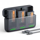 K&F CONCEPT 3-Pack EN-EL14 Batteries and 20W Fast Charger Compatible with D3500, D3400, D3300, D3200, D3100, D5600, D5500, D5300, D5200, D5100, Coolpix P7000, P7100, P7700, P7800 etc.