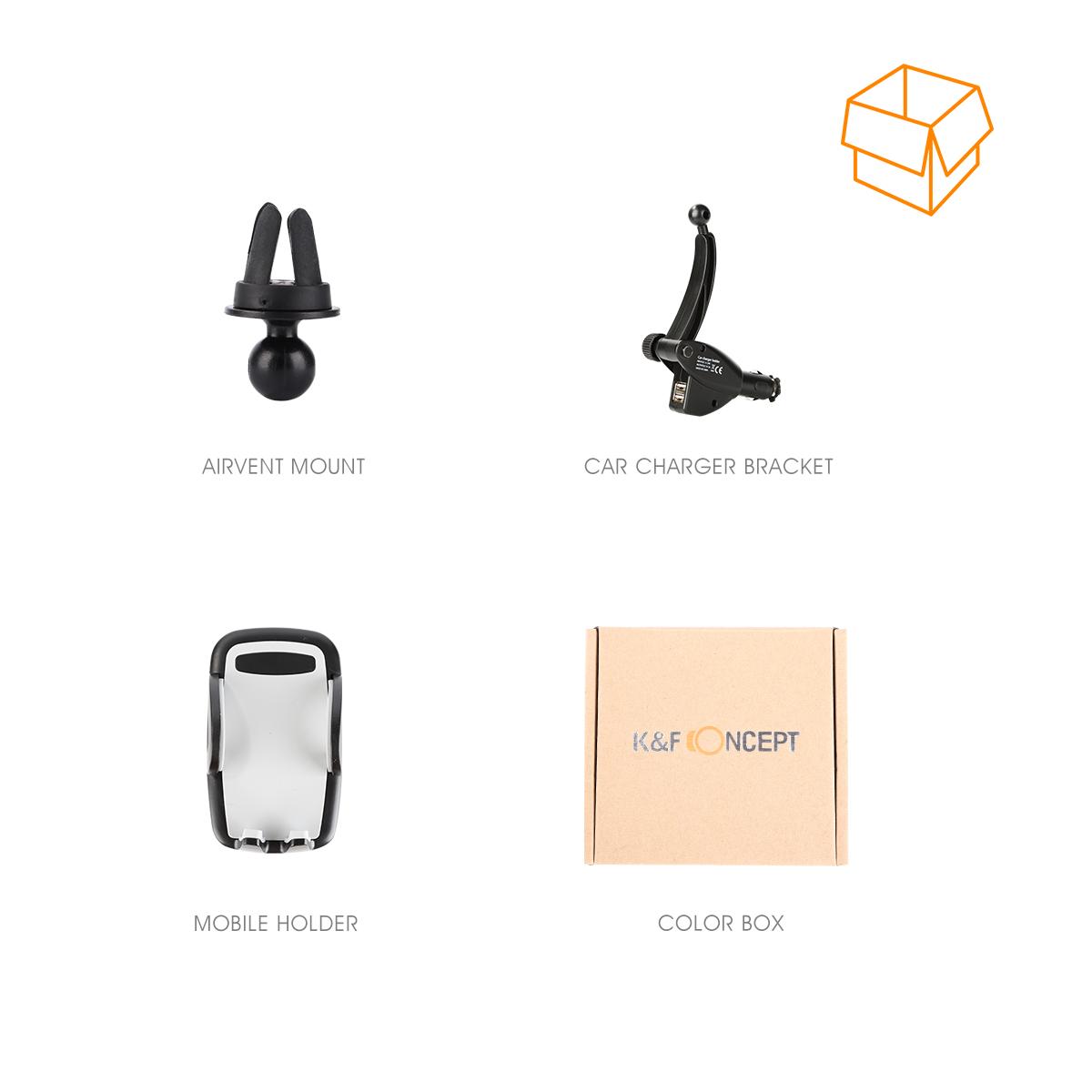 2 in 1 Cigarette Lighter Car Mount Charger Holder Cradle with Dual USB 2.1A Charging for iPhone8 X 7 6s 6 5s Samsung S8 S7 S6 S5