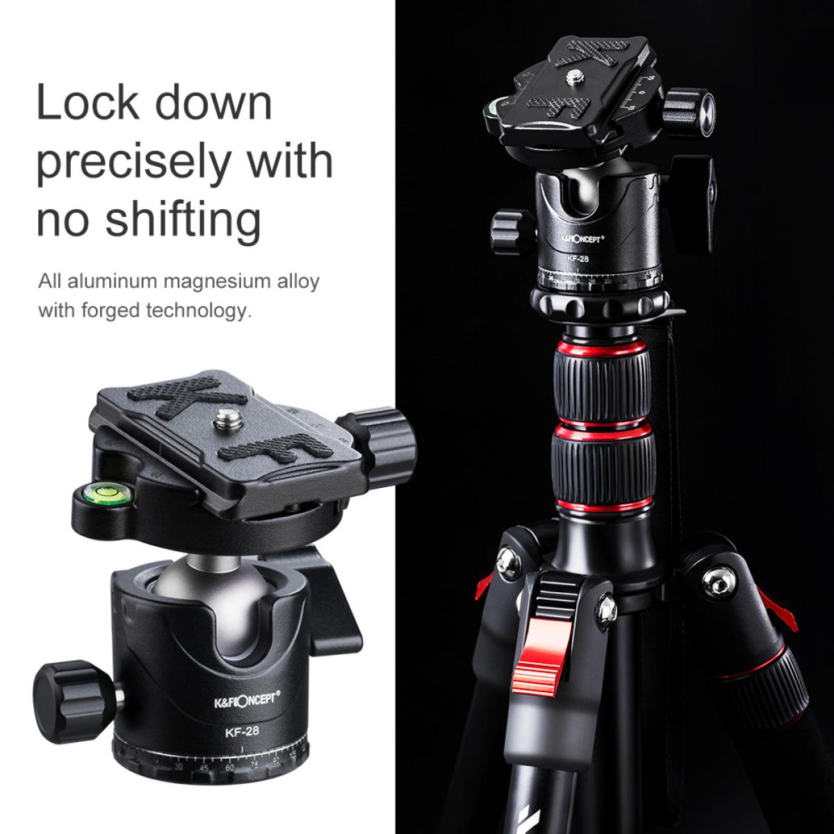 Professional Metal Tripod Ball Head 360 Degree Rotating Panoramic with 1/4 inch Quick Release Plate Bubble Level for Tripod Monopod Slider Camera Camcorder up to 22 pounds/10 kilograms