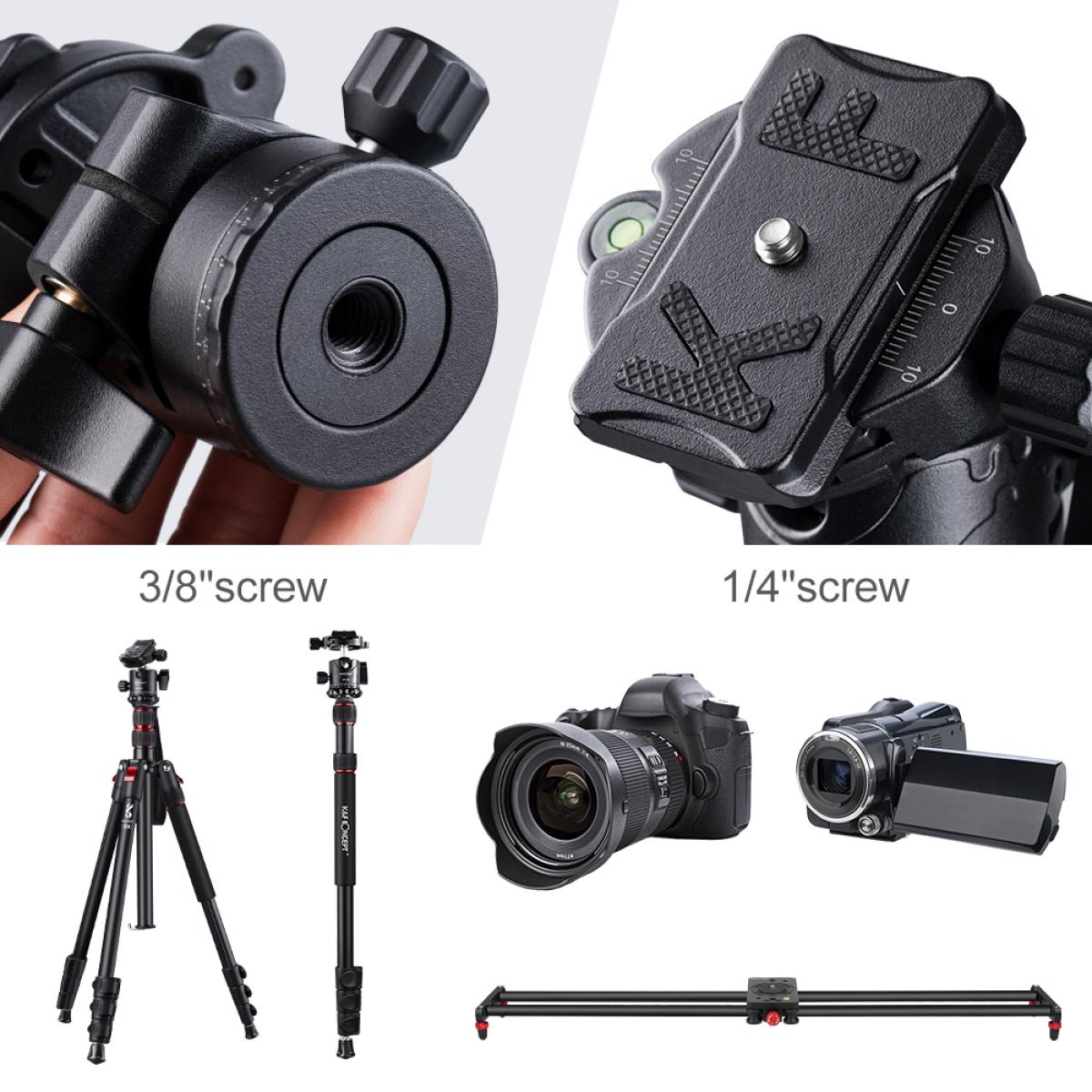 Professional Metal Tripod Ball Head 360 Degree Rotating Panoramic with 1/4 inch Quick Release Plate Bubble Level for Tripod Monopod Slider Camera Camcorder up to 22 pounds/10 kilograms