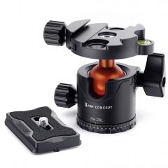 KF-28 Professional Metal Tripod Ball Head 360° Rotating Panoramic with 1/4" Quick Release Plate - 22lbs/10kg Load