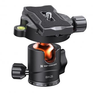 Tripod Ball Head 360° Tripod Head 17.63lbs with 1/4" Thread Quick Release Plate - KF-25 Series