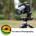 K&F Concept 3-Way Geared Tripod Head CNC Process Aluminum Alloy, High-Precision Fluid Head Load Capacity up to 13.2lbs/6kg,for Photography Equipments
