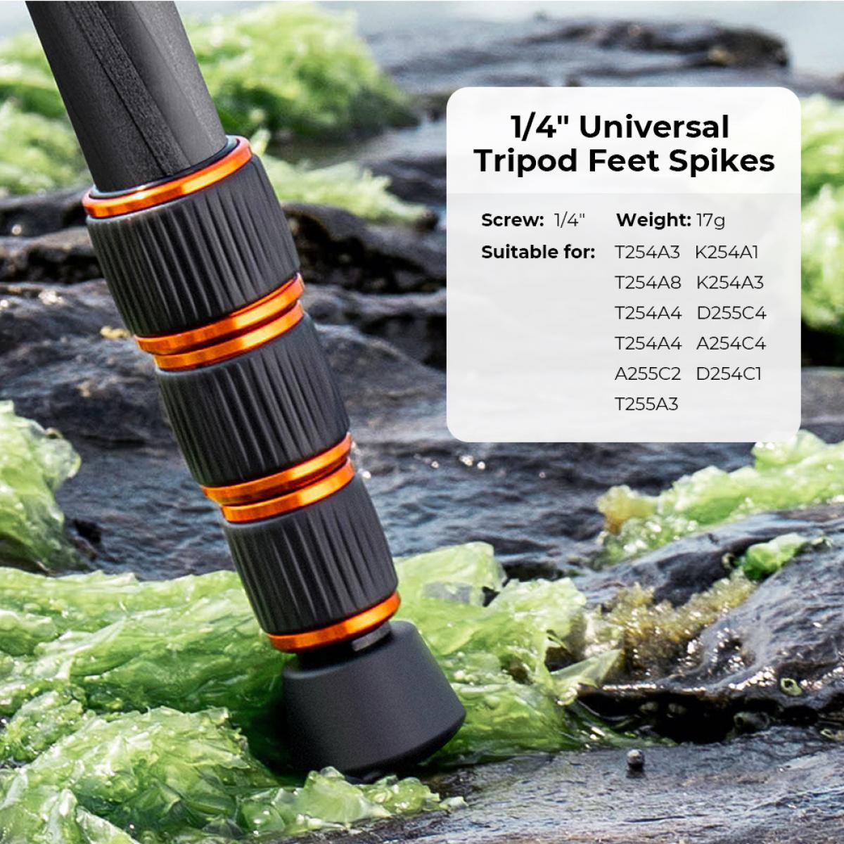 K&F Concept Universal AntiSlip Rubber Tripod Foot Spikes Compatible