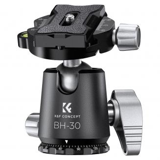 26.5lbs/12kg Load Professional 30mm Metal Tripod Ball Head,CNC Process With Die-casting Clamp BH-30 Tripod Head