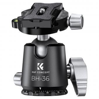 35.3lbs/16kg Load Professional 36mm Metal Tripod Ball Head,CNC Process With Die-casting Clamp BH-36 Tripod Head