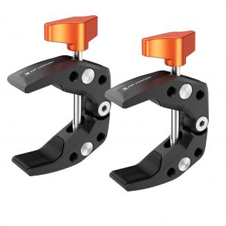 2 Pack Camera Mount Clamp, Super Crab Clamp with 1/4" Thread Holes for Round Pipe Flat Surface, Monitors, LED Lights, and Other Photographic Accessories K&F CONCEPT