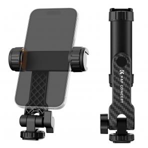 K&F Concept Cell Phone Holder Clamp With Two Cold Shoe Mount 360° Adjustment