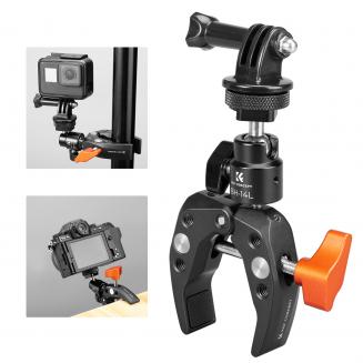 K&F Concept Super Clamp Mount com suporte de cabeça esférica de parafuso de 1/4"