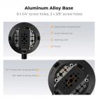 Suporte de câmera com ventosa de 4,5" e braço mágico com cabeça esférica dupla, braçadeira para celular, acessórios para adaptador GoPro, parafuso adaptador de 3/8" para 1/4", MS45