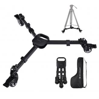 K&F Concept Photography Tripod Dolly, Heavy Duty with 3" Rubber Wheels 44lbs Capacity Tripod Wheels, Compact Video Tripod Dolly with Adjustable Legs and Carry Bag for DSLR Cameras Camcorder.