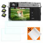 Screen Protector*3 + Hot Shoe Level*3 + Vacuum Cleaning Cloth*1 for Fujifilm X100VI, X100V, X-T4 Cameras