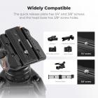 Fluid Head, Lightweight Fluid Video Head Silky-Smooth Stable Tripod Head Mount Max Load 17.6lbs/8kg, Tripod Head for 360°Pan and -75°to 90 Tilt. BV40 K&F CONCEPT