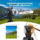 Professional Fluid Head, Lightweight Fluid Video Head Silky-Smooth Stable Tripod Head Mount Max Load 17.6lbs/8kg, Tripod Head for 360°Pan and -75°to 90 Tilt. BV50 K&F CONCEPT