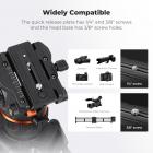 Professional Fluid Head, Lightweight Fluid Video Head Silky-Smooth Stable Tripod Head Mount Max Load 17.6lbs/8kg, Tripod Head for 360°Pan and -75°to 90 Tilt. BV50 K&F CONCEPT