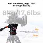 Professional Fluid Head, Lightweight Fluid Video Head Silky-Smooth Stable Tripod Head Mount Max Load 17.6lbs/8kg, Tripod Head for 360°Pan and -75°to 90 Tilt. BV50 K&F CONCEPT