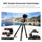 K&F Concept Geared Tripod Head, 360°Panoramic 3-Way Ballhead with Quick Release Plate, 6KG Load-bearing for Macro, Star Shooting, Commercial Photography