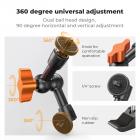 6" Magic Arm with Super Clamp, Magic Arm Clamp Kit with 1/4" & 3/8" Thread Screw, Articulating Friction Arm with Cold Shoe Clamp Mount for Monitor, LED Light, Webcam, Action Camera