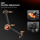 9.8" Magic Arm with Super Clamp and Phone Clip, Magic Arm Clamp Kit with 1/4" & 3/8" Thread Screw, Articulating Friction Arm with Cold Shoe Clamp Mount for Monitor, LED Light, Webcam, Action Camera