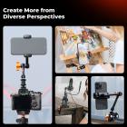 9.8" Magic Arm with Super Clamp and Phone Clip, Magic Arm Clamp Kit with 1/4" & 3/8" Thread Screw, Articulating Friction Arm with Cold Shoe Clamp Mount for Monitor, LED Light, Webcam, Action Camera