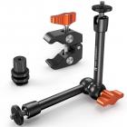 9.8" Magic Arm with Super Clamp and Cold Boot Joint, Magic Arm Clamp Kit with 1/4" & 3/8" Thread Screw, Articulating Friction Arm with Cold Shoe Clamp Mount for Monitor, LED Light, Webcam, Action Camera