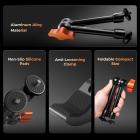 9.8" Magic Arm with Super Clamp and Cold Boot Joint, Magic Arm Clamp Kit with 1/4" & 3/8" Thread Screw, Articulating Friction Arm with Cold Shoe Clamp Mount for Monitor, LED Light, Webcam, Action Camera