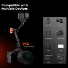 9.8" Magic Arm with Super Clamp and Cold Boot Joint, Magic Arm Clamp Kit with 1/4" & 3/8" Thread Screw, Articulating Friction Arm with Cold Shoe Clamp Mount for Monitor, LED Light, Webcam, Action Camera