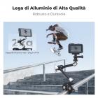Kit di supporto a braccio magico da 9,8" con doppie teste a sfera a 360° per monitor, flash, luce LED, microfono, gabbia per fotocamera, action camera, argento K&F CONCEPT