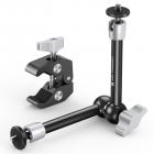 9.8" Magic Arm Clamp Kit with Dual 360° Ball Heads Camera Arm Mount for Monitor, Flash, LED Light, Microphone, Camera Cage, Action Camera, Sliver K&F CONCEPT