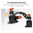 3" Suction Cup Mount Sets for Camera with 360° Ball Head Heavy Duty Camera Mount for Car Windshield, Hood, Side Panel Compatible with GoPro, DJI, Insta360, DSLRs, Phone K&F CONCEPT