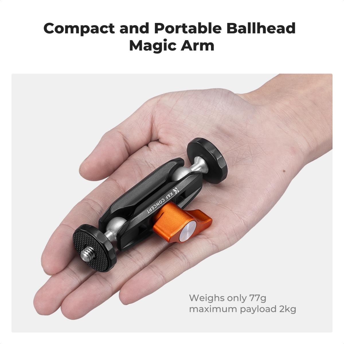 K&F Concept Dual Ball Heads Magic Arm, Articulating Mini Magic Arm with ...