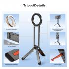 K&F CONCEPT Magnetic Phone Tripod Stand, 23N Strong Magnetic Mini Tripod Aluminium Alloy Pocket Selfie Stick, Mag Safe Phone Holder Compatible with iPhone 17 16 15 14 13 12 Series(Gray)