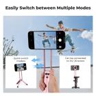 K&F CONCEPT Magnetic Phone Tripod Stande, 23N Strong Magnetic Mini Tripod Aluminium Alloy Pocket Selfie Stick, Mag Safe Phone Holder Compatible with iPhone 17 16 15 14 13 12 Series(Pink)