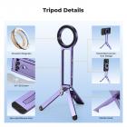 K&F CONCEPT Magnetic Phone Tripod Stand, 23N Strong Magnetic Mini Tripod Aluminium Alloy Pocket Selfie Stick, Mag Safe Phone Holder Compatible with iPhone 17 16 15 14 13 12 Series(Purple)