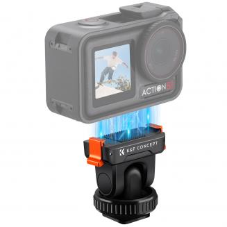 コールドシューアクションカメラマグネットクイックマウントホルダー、DJI Osmo Action 5 Pro用三脚マウント、Osmo Action 3/4 DSLR写真アクセサリー用1/4インチネジ穴付きホットシューカメラアダプター