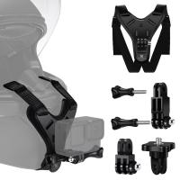 K&Fコンセプトアクションカメラ用オートバイダートバイクヘルメットチンストラップマウント、GoPro Hero 13/12/11/10/9/8/7/6/5/4/DJI Osmo Action 5Pro/4/3/Insta360 X5/X4/X3用ヘルメットホルダーマウントアタッチメント
