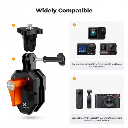 K&F Concept Windshield Mount Clamp for GoPro Hero 13 12 11