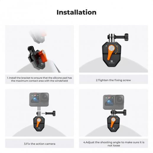 GoProセット K&F Concept 3-pack Flexible Adhesive Helmet Mount use