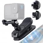 K&F Concept DJI Osmo Action 5 Pro用マグネット式バックパッククリップマウント、Go Pro Hero 13 12 11 10 9 Black、Osmo Action 3/4、Insta360 X5 X4 X3、Ace Pro 2用180°回転クイックリリースアクションカメラホルダー
