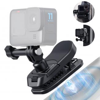 K&F Concept DJI Osmo Action 5 Pro用マグネット式バックパッククリップマウント、Go Pro Hero 13 12 11 10 9 Black、Osmo Action 3/4、Insta360 X5 X4 X3、Ace Pro 2用180°回転クイックリリースアクションカメラホルダー