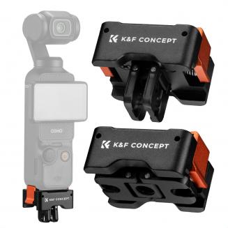 DJI Osmo Pocket 3 Create Combo用クイックリリースアダプターマウント2個パック、アルカスイス規格対応三脚マウント、1/4インチネジ穴/折りたたみ式フィンガー付き、アルミニウム合金ブラケット