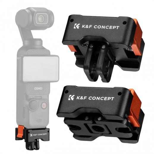 DJI Osmo Pocket 3 Create Combo用クイックリリースアダプターマウント2個パック、アルカスイス規格対応三脚マウント、1/4インチネジ穴/折りたたみ式フィンガー付き、アルミニウム合金ブラケット
