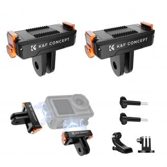 DJI Osmo Action 5 Pro用マグネット式クイックリリースベース2個パック、DJI Osmo Action 4/Action 3アクセサリー用1/4インチアダプターマウント/クイックリリースバックル付き延長ベースブラケット