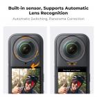 K&F Concept Standard Lens Guards Compatible with Insta360 X5 Accessories, High Transparency Tempered Optical Glass Lens Protector Cover with Screen Protector, Anti-Scratch Cap Replacement Kit