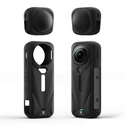 Capa protetora K&F Concept para Insta-360 X5, capa protetora de silicone macio à prova de choque, à prova d'água, antirriscos, ajuste fino, leve