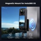 K&F CONCEPT Magnetic Mount Stand Compatible with Insta360 X5/X4/X3, Foldable Handheld Grip with 1/4 Screw Hole & Arca Type Base for Tripod, Action Camera Mount Base Bracket for Go Pro Hero 13/12 Black