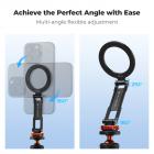 K&F CONCEPT Magnetic Metal Phone Mount with Cold Shoe Mount, Adjustable Rotatable Phone Holder Adapter Compatible with iPhone 16/15/14/13 Serie, Camera Monitoring, Tripods, Stabilizers