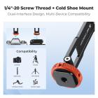 K&F CONCEPT Magnetic Metal Phone Mount with Cold Shoe Mount, Adjustable Rotatable Phone Holder Adapter Compatible with iPhone 16/15/14/13 Serie, Camera Monitoring, Tripods, Stabilizers