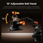 Car Mount for Camera: 3 in 1 Suction Cup Mount Kit 15° Curved Surface Adjustment with Action Camera Extension Pole Adapter Phone Holder Compatible with GoPro Insta360 DJI OSMO K&F CONCEPT