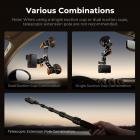 Car Mount for Camera: 3 in 1 Suction Cup Mount Kit 15° Curved Surface Adjustment with Action Camera Extension Pole Adapter Phone Holder Compatible with GoPro Insta360 DJI OSMO K&F CONCEPT